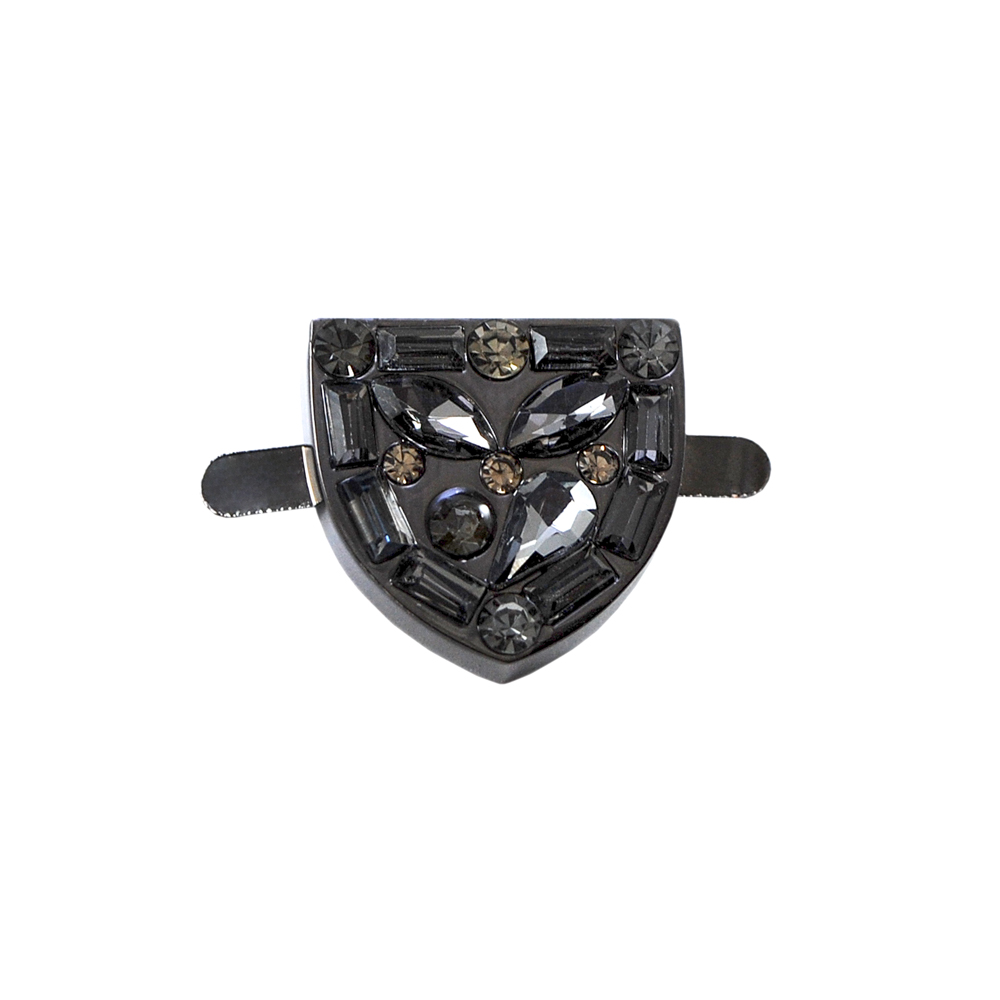 Краб камни и металл Щит, 2*2,1см, никель блек, черный, шт. Крабы Металл Геометрия Декор