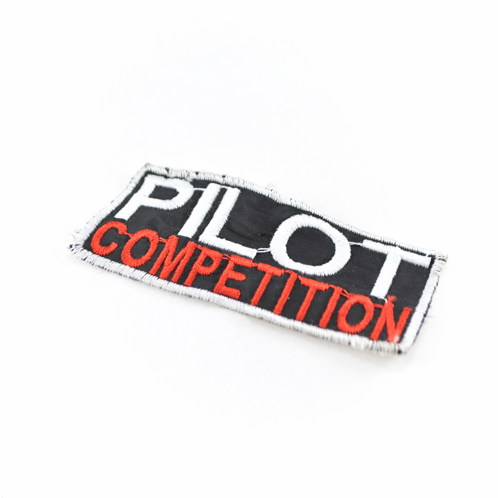 Нашивка Pilot competition 8.5*3.5см, черный фон. Шеврон Нашивка