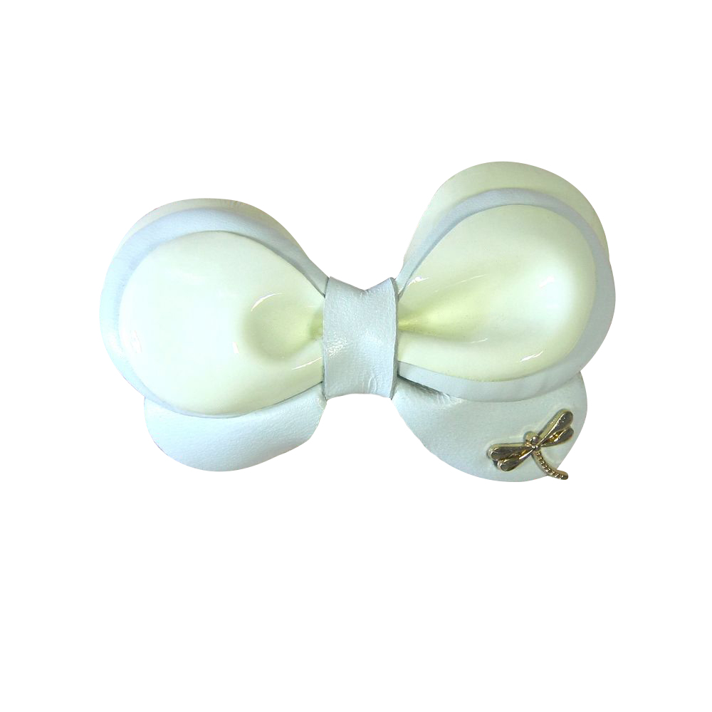 Аппликация декор обувная LF0270 9*5,5см белый бантик-лак шт. Аппликации Пришивные Цветы Банты