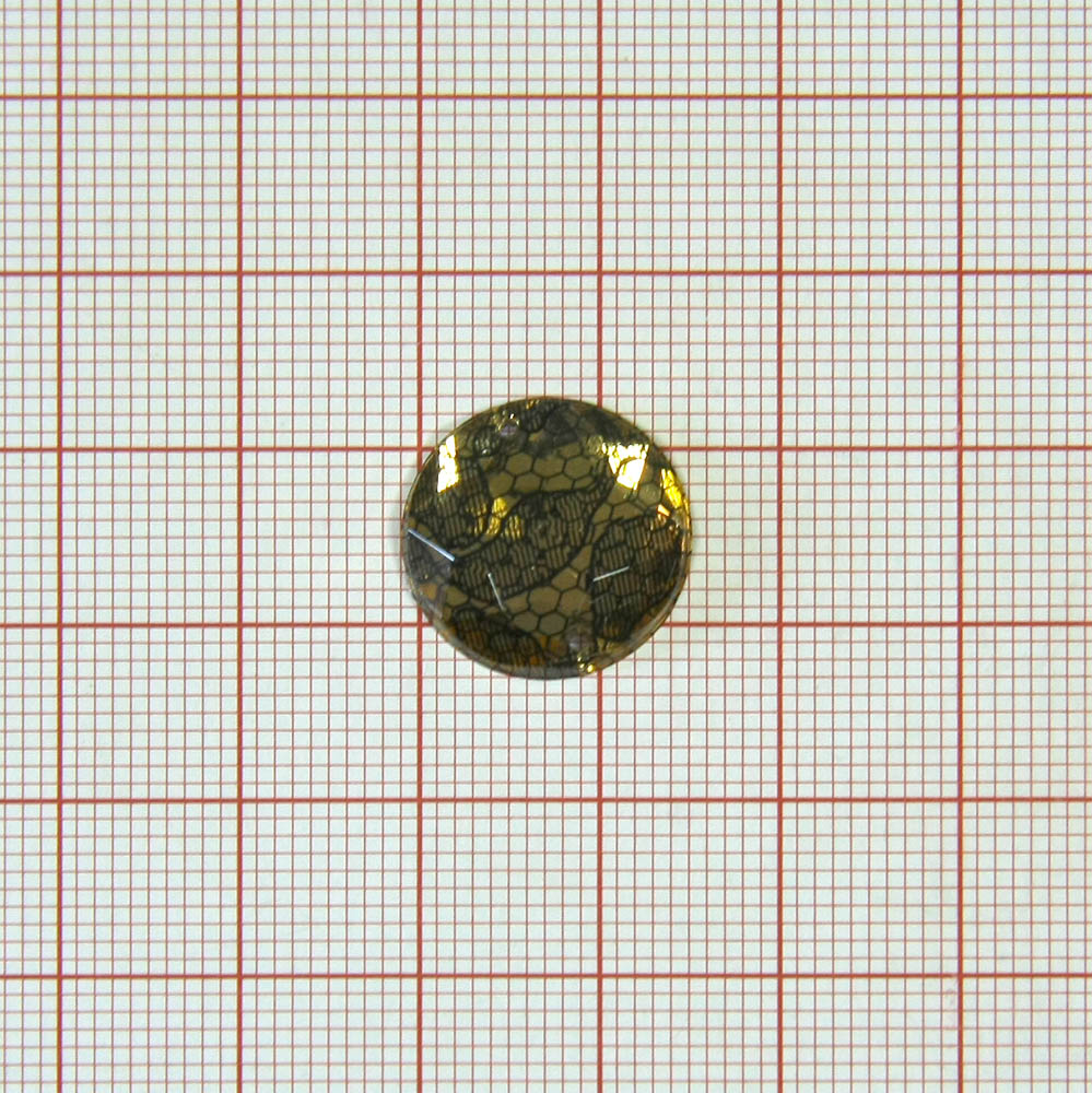 Стразы Т приш. круг 16мм кружево золото №3 /1т.шт./ . Стразы пришивные