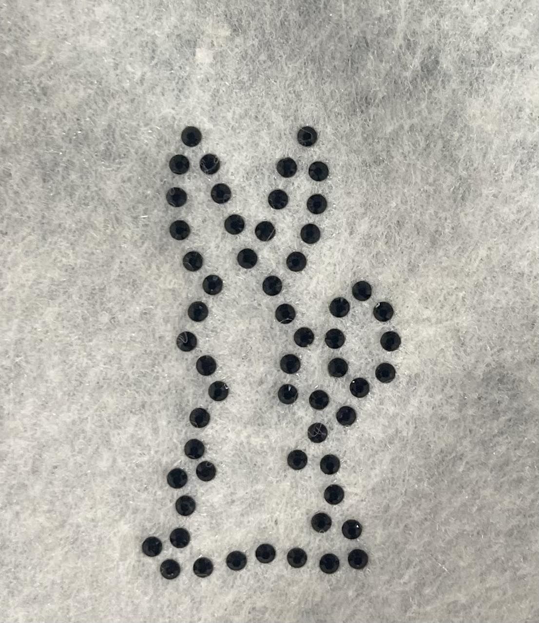 Аппликация из страз Зайчик, 2,5*4см, ss6,5 серебро 62581, шт. Аппликация клеевая