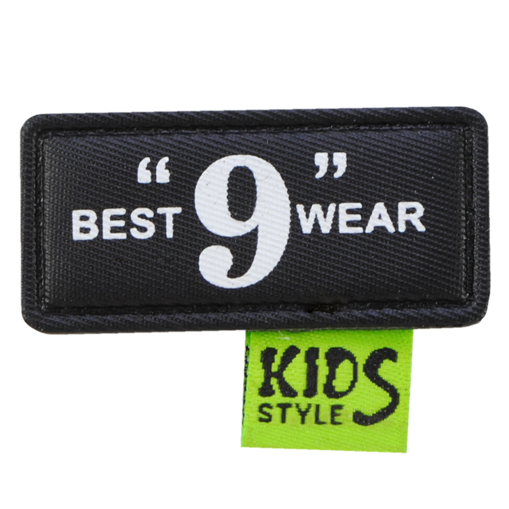Лейба к/з best 9 wear, 2*4см, черн., бел., зел фл., шт. Лейба Кожзам