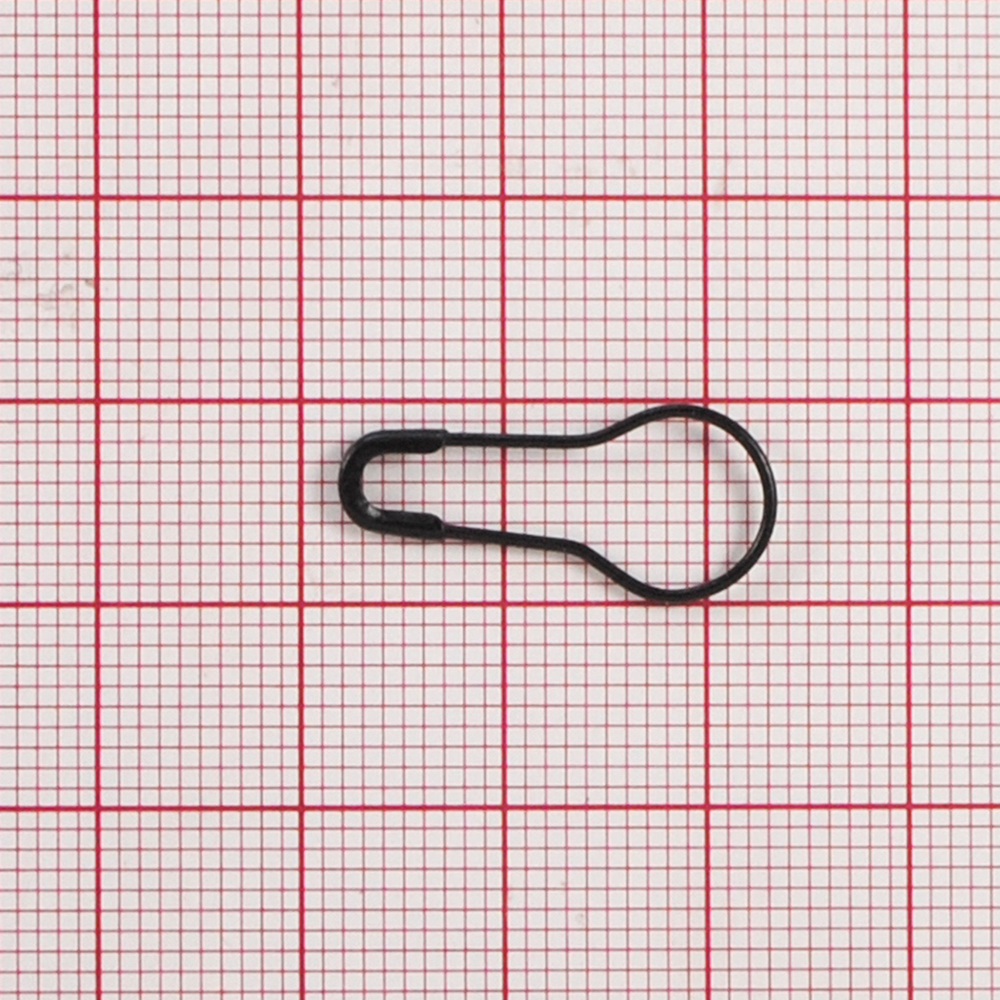 Булавка английская Груша 21*9мм, черная, 1т.шт. Булавки