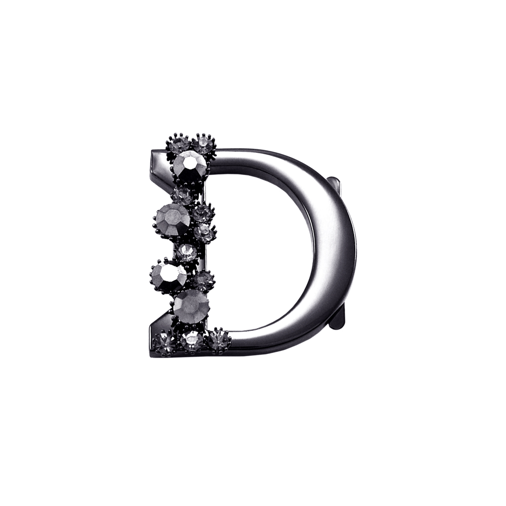 Краб металл с камнями D Левый, 4*3,4см, никель блек, черный, шт. Крабы Металл Надписи, Буквы