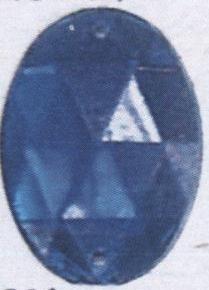 Стразы стеклянные пришивные овал (18*25мм) синий, 1тыс.шт. Стразы пришивные