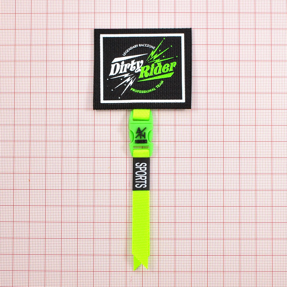 Лейба тканевая с подвеской   Dirty Rider 5*6см черный, белый, зеленый, шт. Лейба Ткань