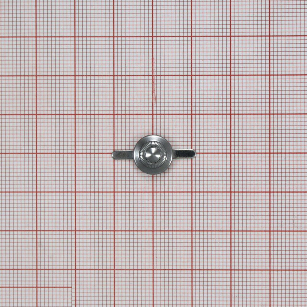 Краб металлический Кнопка 1*1см black nikel, шт. Крабы Металл Геометрия