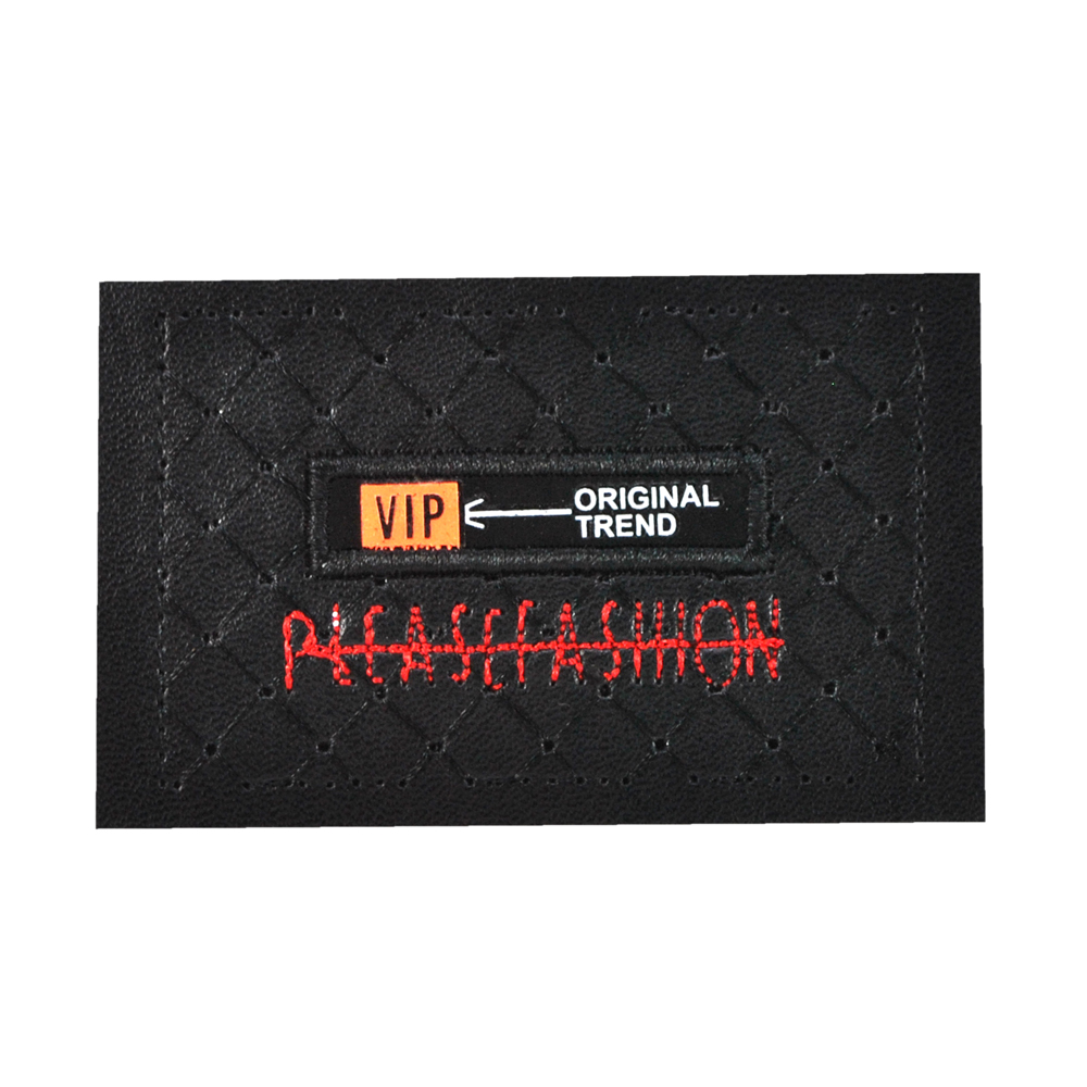 Лейба кожзам со строчкой VIP, 5*8см, черный, белый, оранжевый, красный, шт. Лейба Кожзам