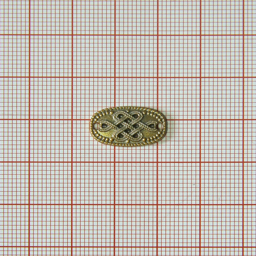 Лейба металл Плетенка на овале 18*9мм пришивная, GOLD. Лейба Металл