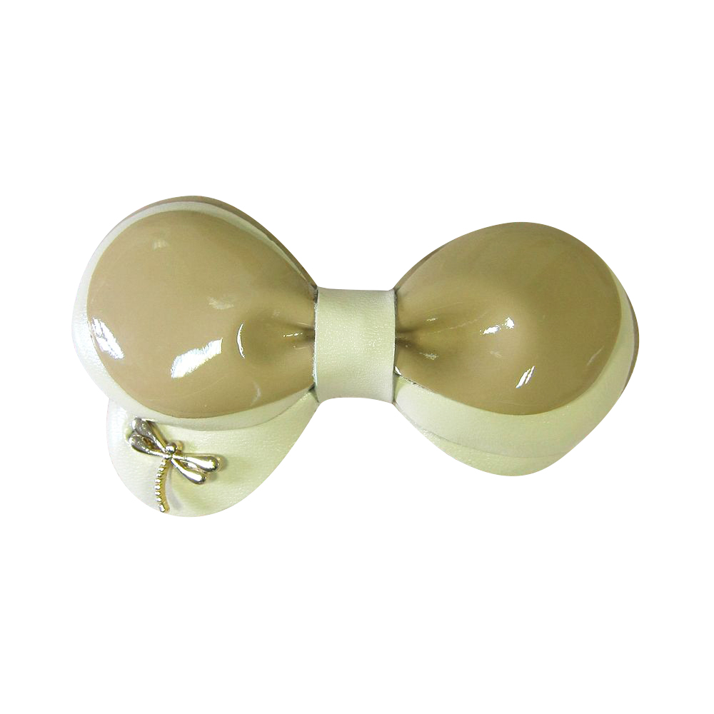 Аппликация декор обувная LF0270 9*5,5см бежевый бантик-лак шт. Аппликации Пришивные Цветы Банты