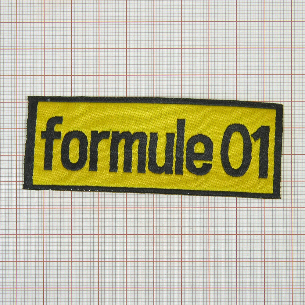 Нашивка Formula 01 9,5*3,5см, желтая. Шеврон Нашивка