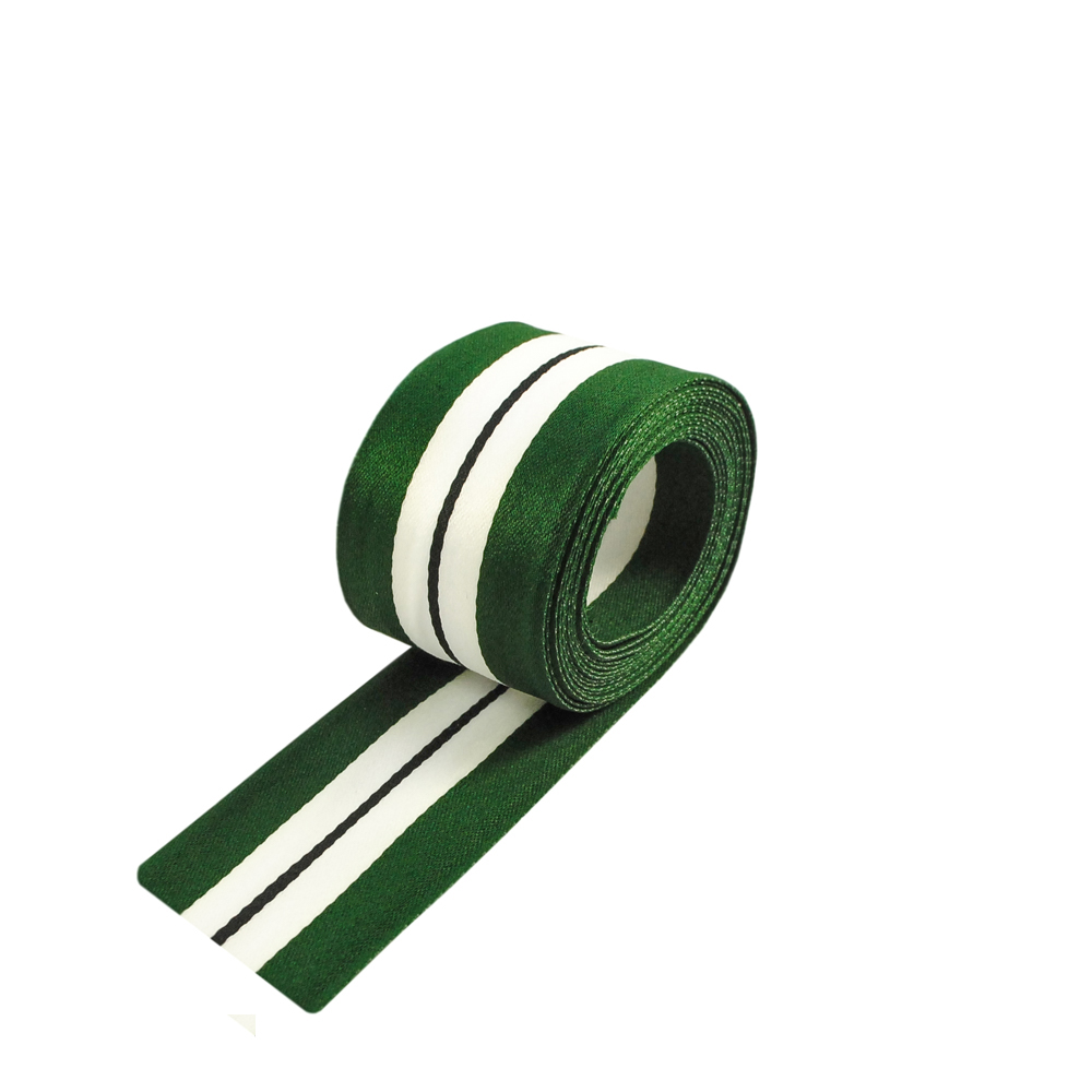 Тесьма Дорожка Зеленая 4см, зеленый, белый и черный, 50ярд. Тесьма