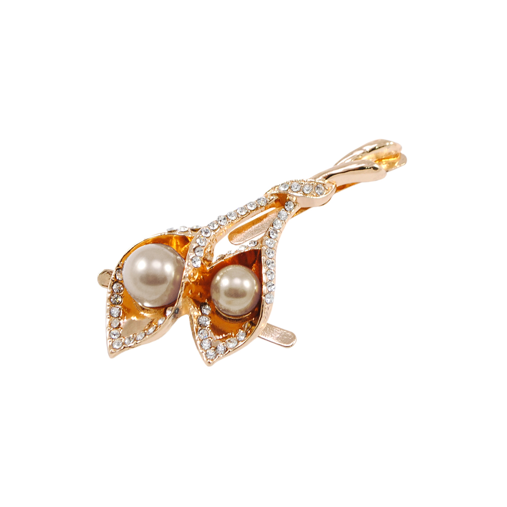 Краб металл Брошь в коричневом жемчуге Правый 60*29 золото, белые камни, коричневый жемчуг, шт. Крабы Металл Цветы, Жуки