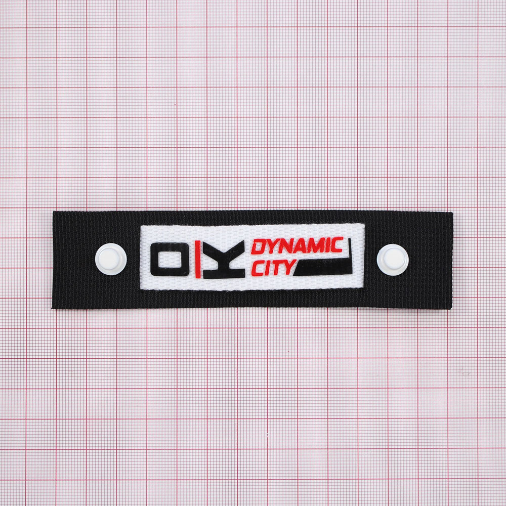 Лейба ткань с хольнитенами Dynamic City, 13*3,5см, черный, красный, белый, шт. Лейба Ткань
