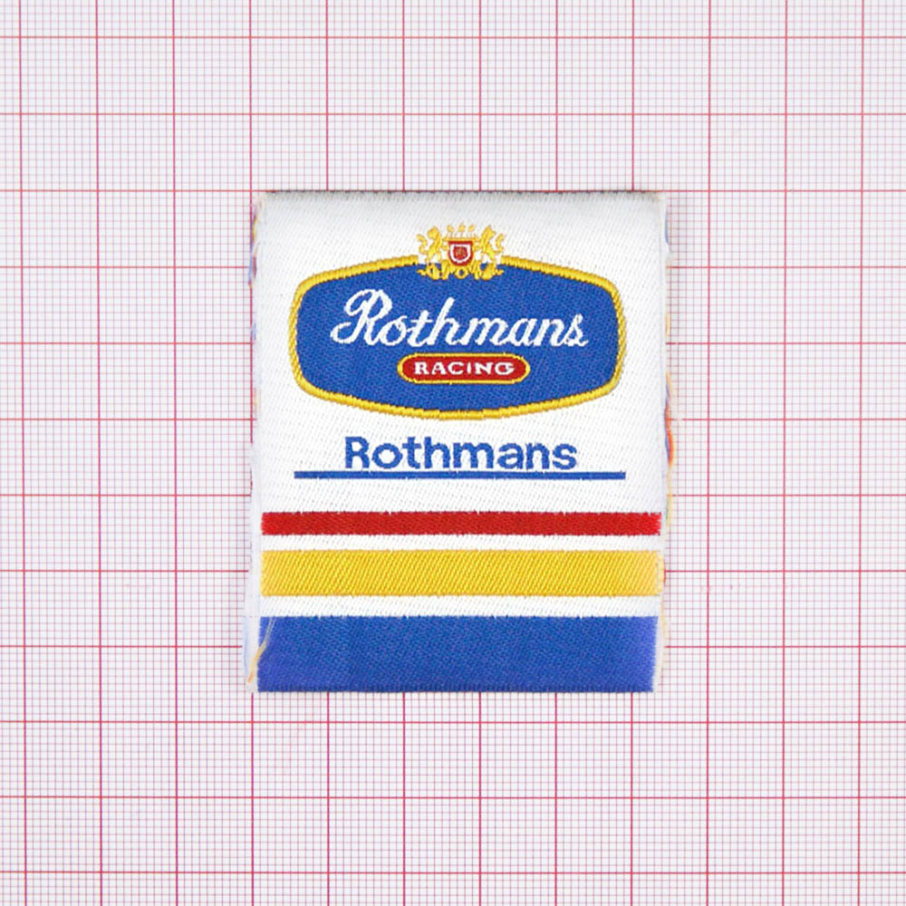 Этикетка тканевая вышитая Rothmans. Вышивка / этикетка тканевая