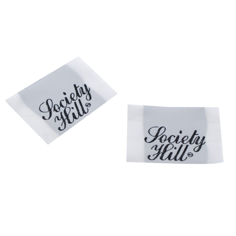 Этикетка тканевая вышитая штучная Yociety Hill. Вышивка / этикетка тканевая