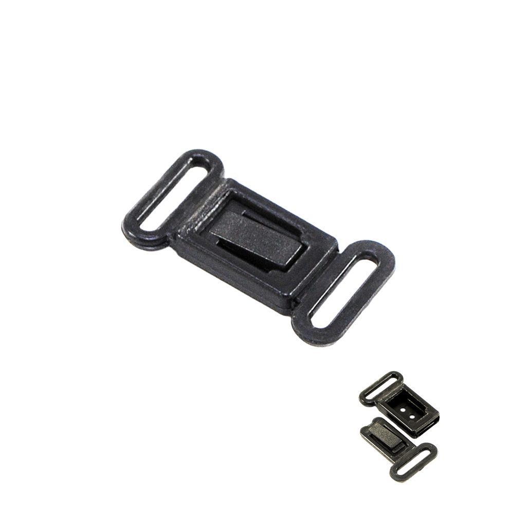 Крючок застежка к лифчику (черный), 12*23,6мм (внутр.), 15,6*28,1мм (внешн.), шт. Крючки