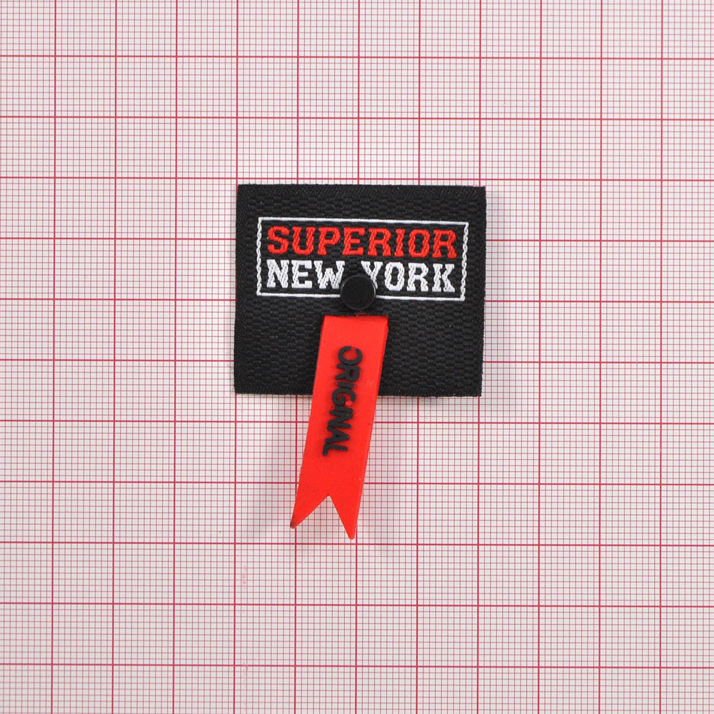 Лейба тканевая с резиновой подвеской SUPERIOR, 3,5*4см, черный, белый, красный, шт. Лейба Ткань