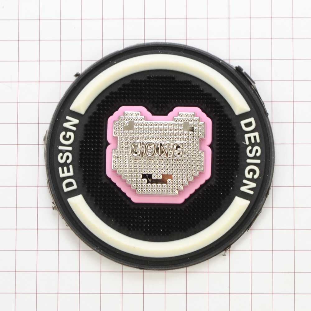Лейба рез., Design Gong, черный, роз., 5,5см, металл, шт. Лейба Резина