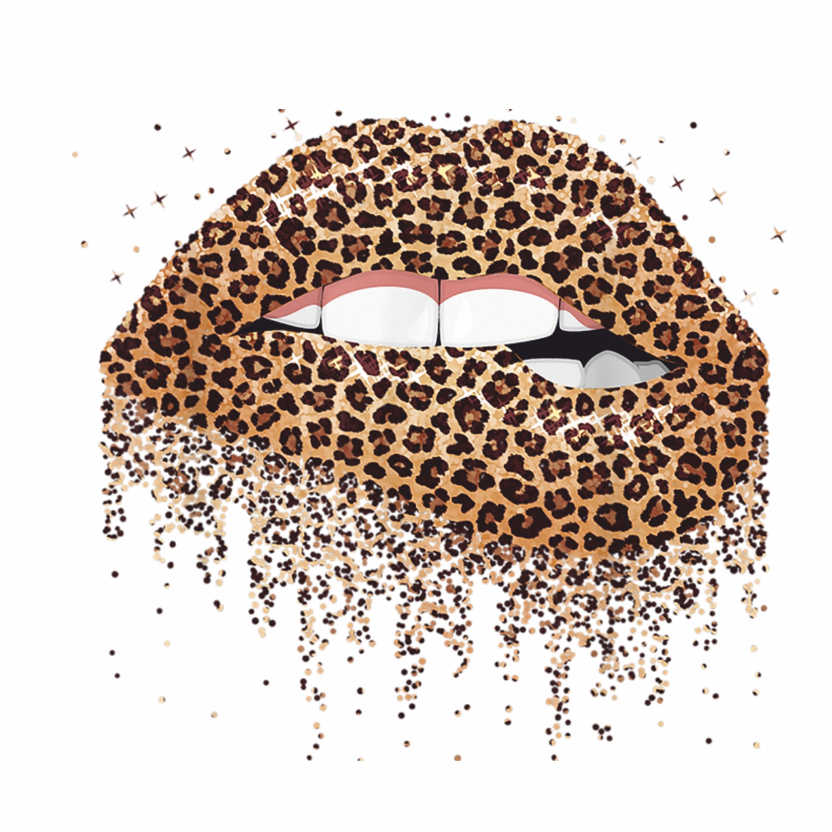 Термоаппликация Губы №22-7 (леопардовые) 16,3*17,8см, шт. Термопереводки Сердца и Губы