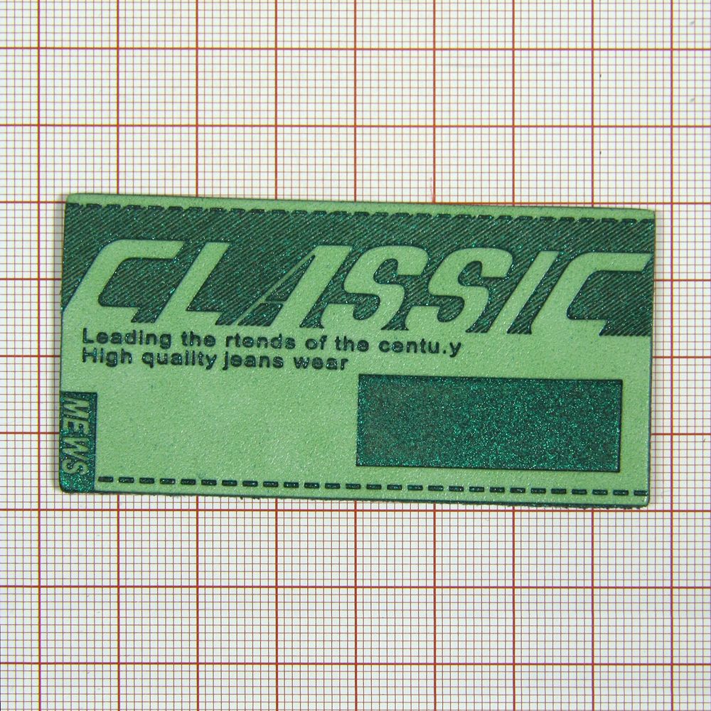 Лейба кожзам A10201 (A10212) 75*38мм Clasic Fashion зеленый, шт. Лейба Кожзам
