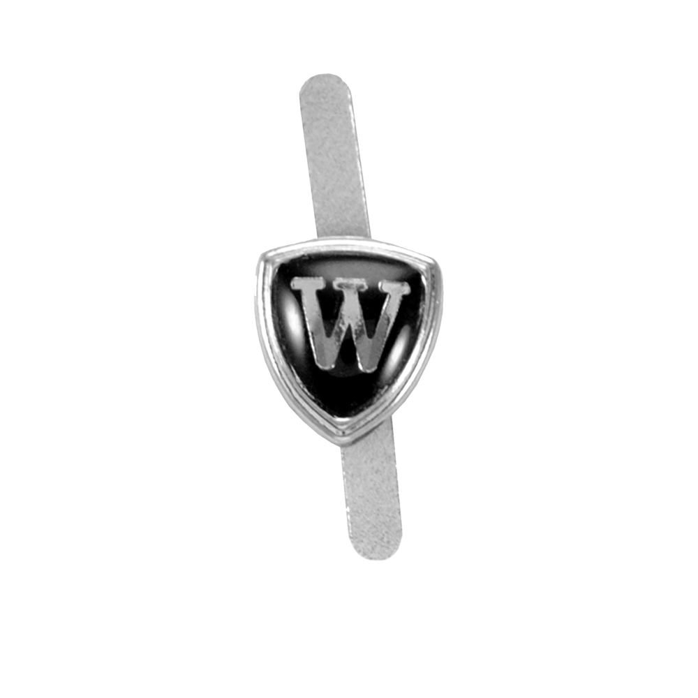 Краб металл буква "W", 1*0,8см, никель, черная эмаль, шт. Крабы Металл Надписи, Буквы
