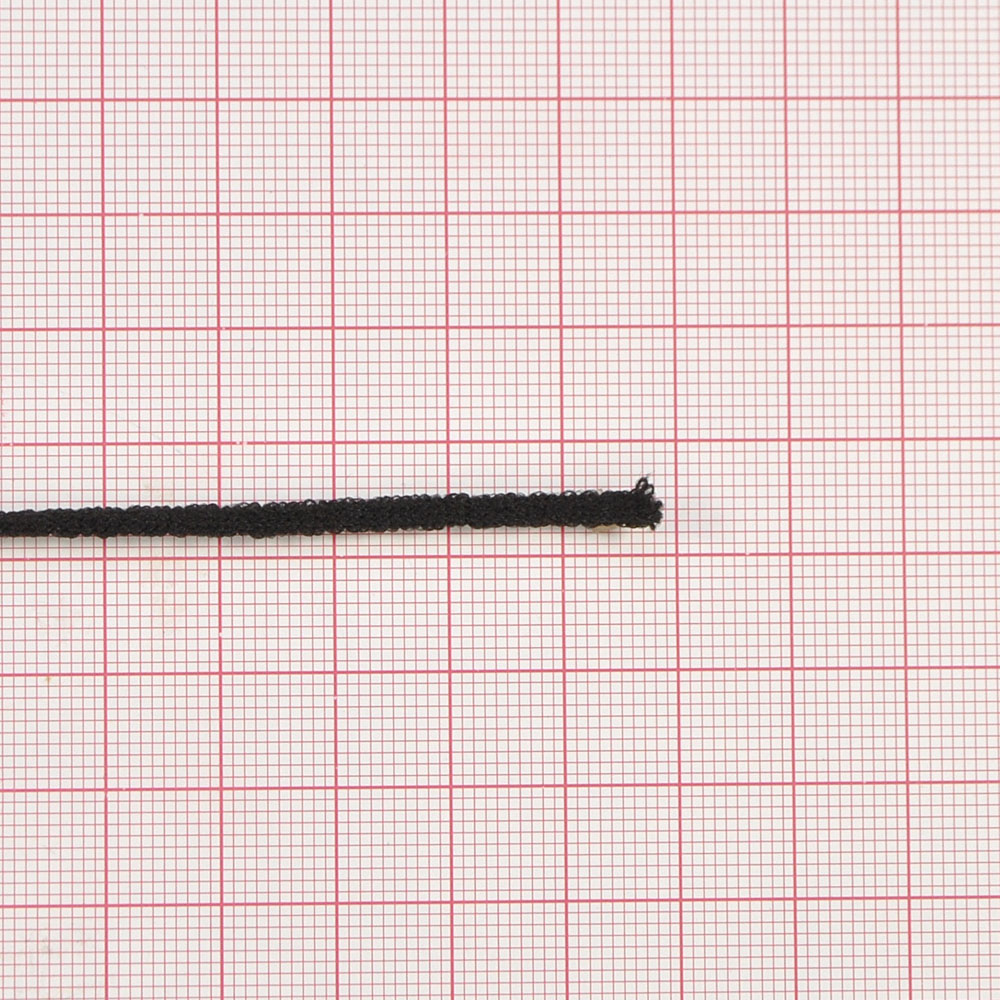 Резинка круглая 2мм (1кг = 1100м / 1м = 0,00091кг / растяжение 1:3) черная в пакете /Турция/, 100м. Резинка