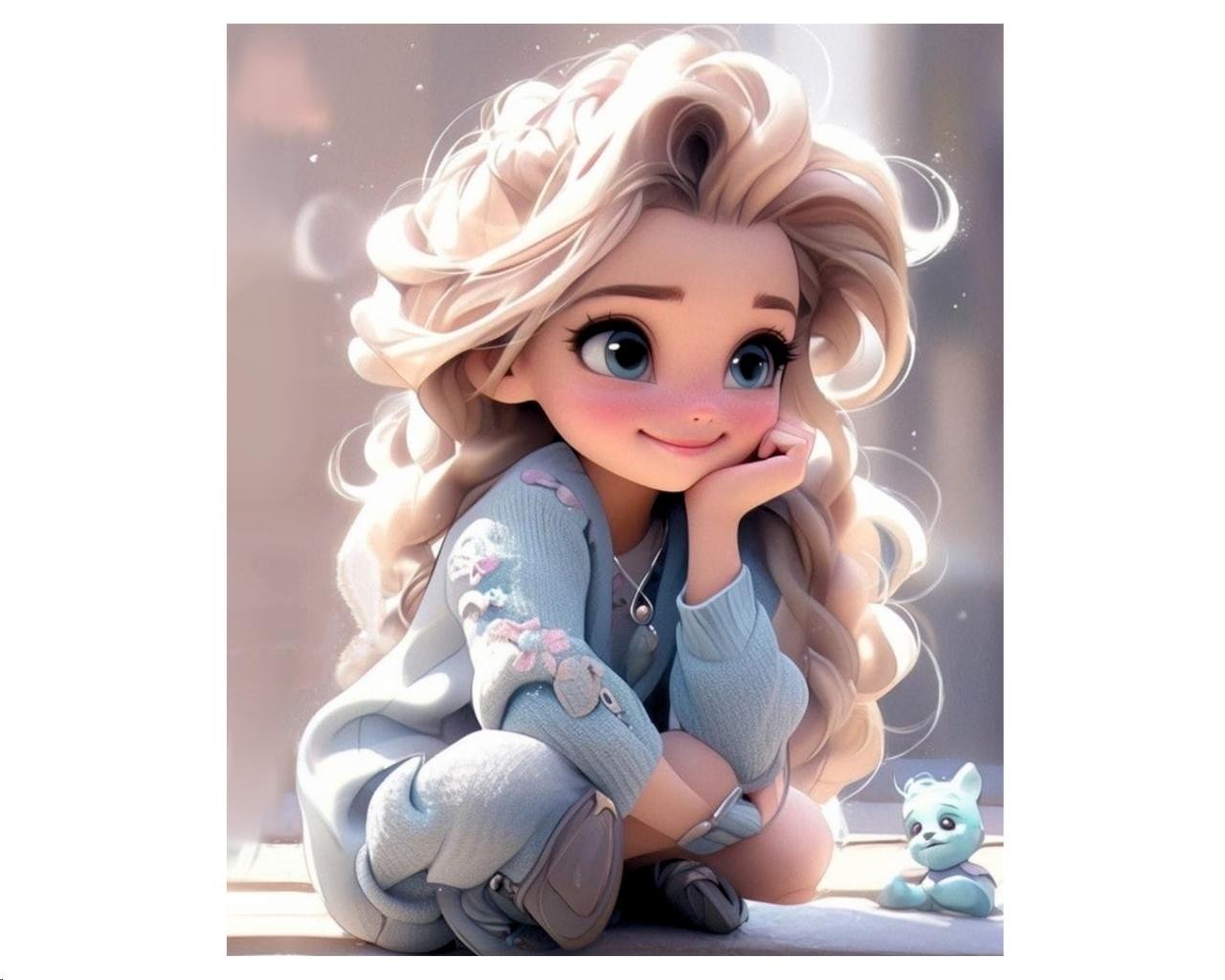 Термотрансфер DTF, Девочка с игрушкой, 12,5*15см, шт. Термотрансфер