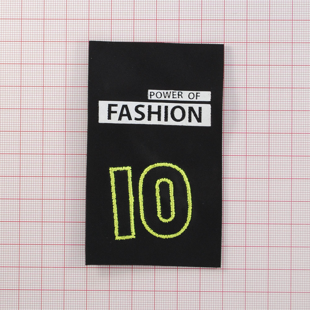 Лейба ткань Power of fashion "10", 10*6см, чёрн.фон, белый, зел., выш.,шт. Лейба Ткань