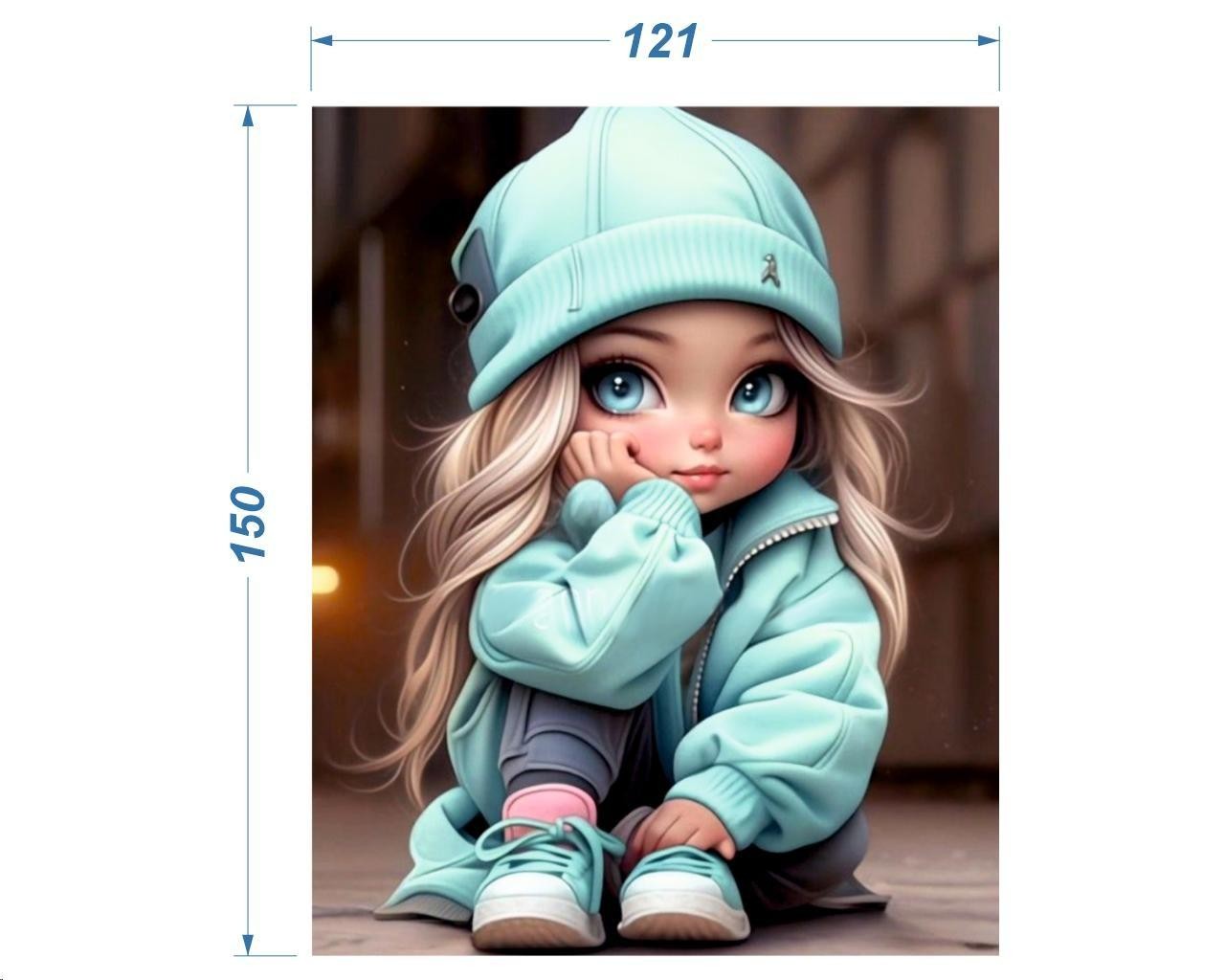 Термотрансфер DTF, Задумчивая девочка, 12,1*15см, шт. Термотрансфер