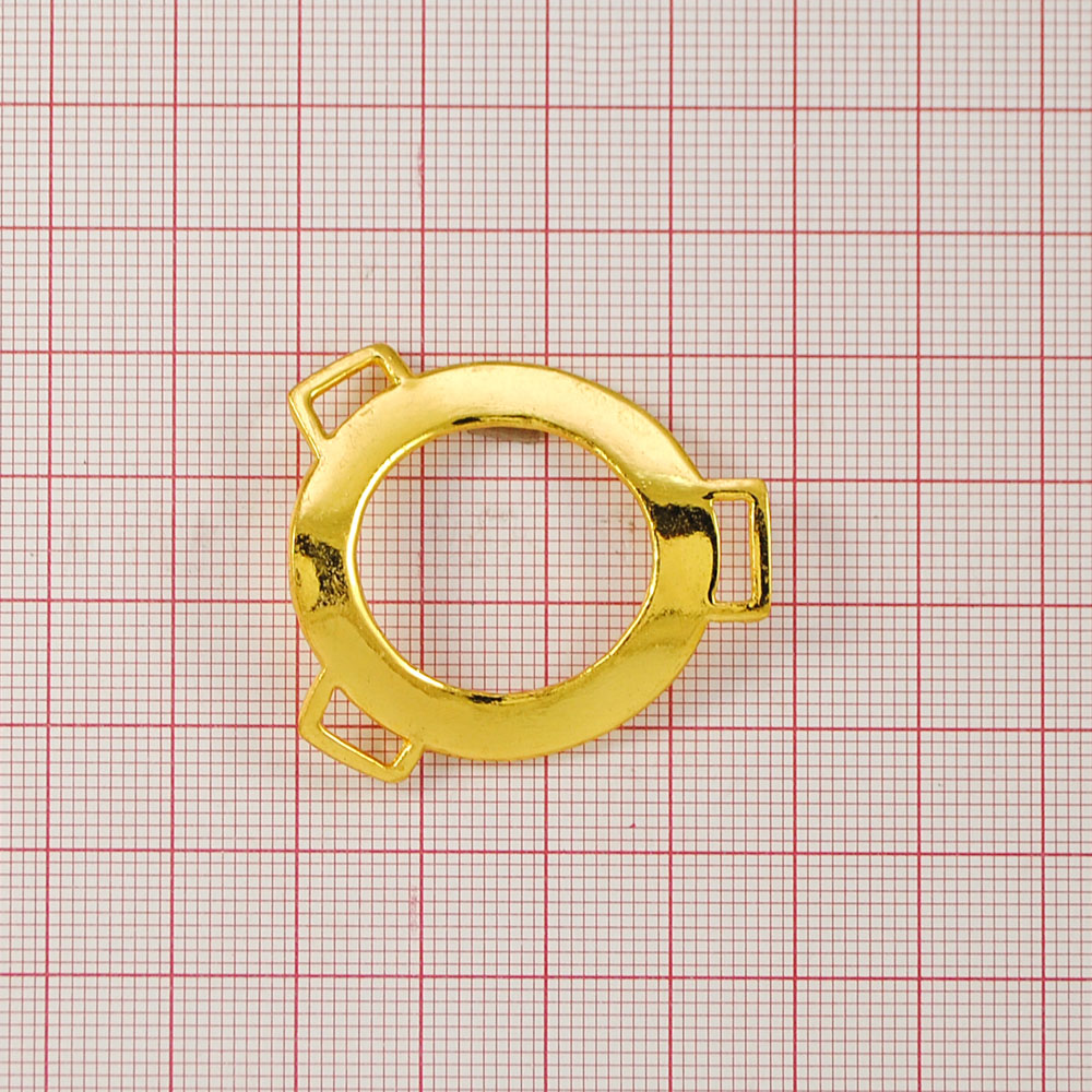 Перетяжка декор 13584 7мм (d20) GOLD круг изогнут., 3 стороны . Перетяжка металл