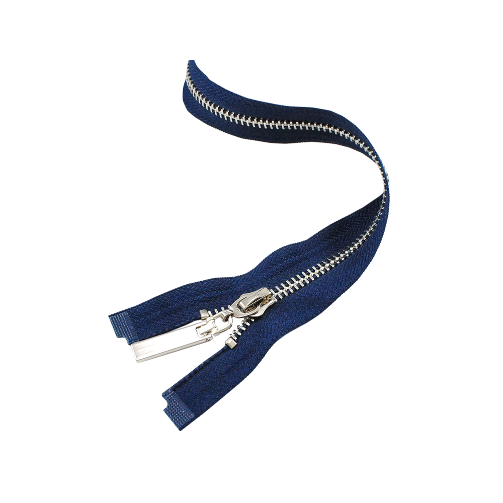 Змейка металлическая  №5 70см О/Е NIKEL, синяя ткань, односторонняя, шт. Змейка Металл