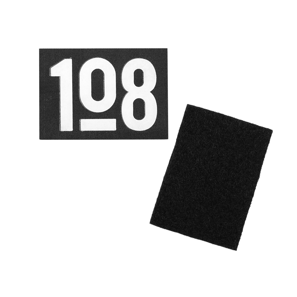 Нашивка тканевая на липучке 108 5,2*3,8см прямоугольной формы, черно-белая, шт. Нашивка Липучка