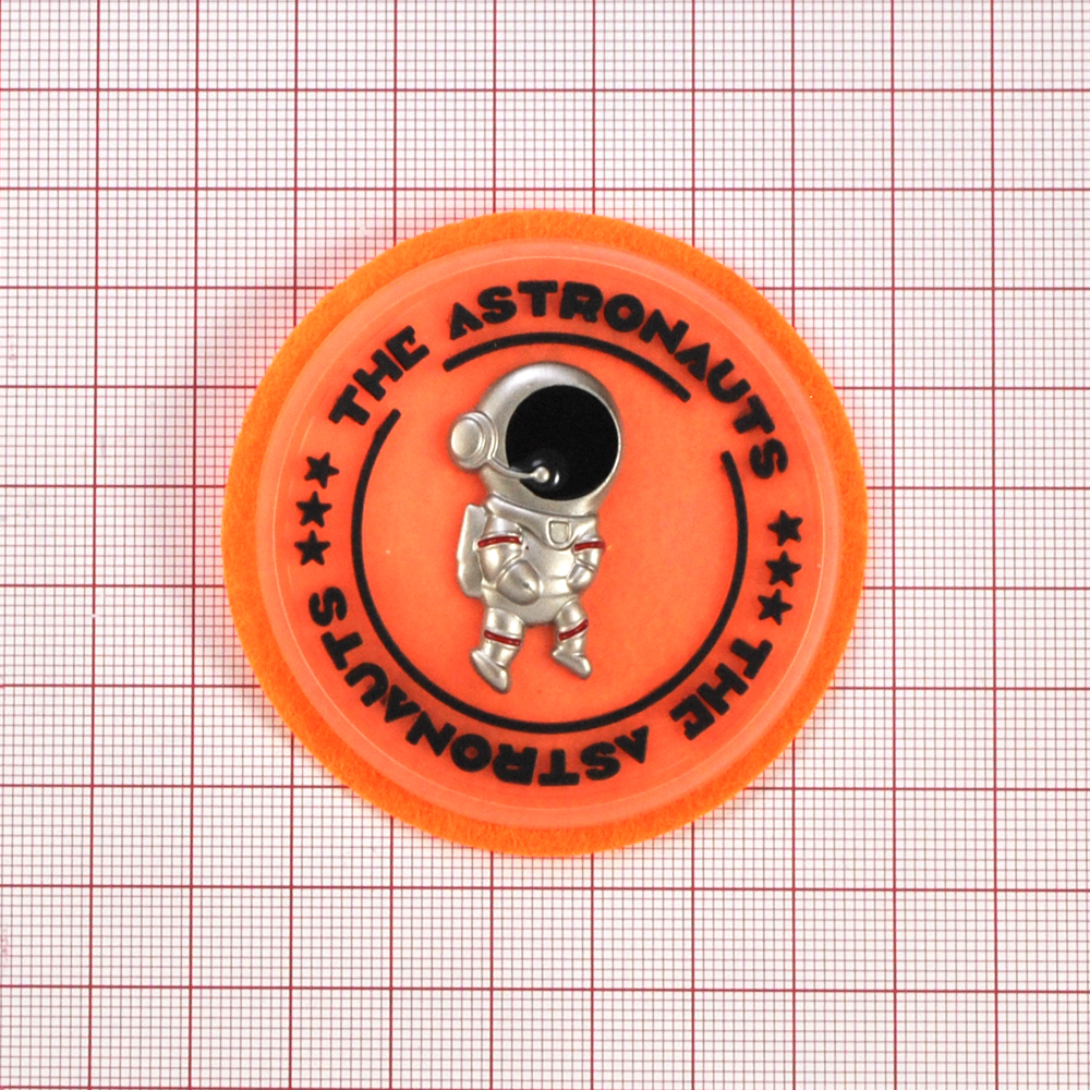 Лейба резиновая The Astronauts 6,5*6,5см,войлок,силикон,метал, оранжевый,черный, серый,.шт. Лейба Резина