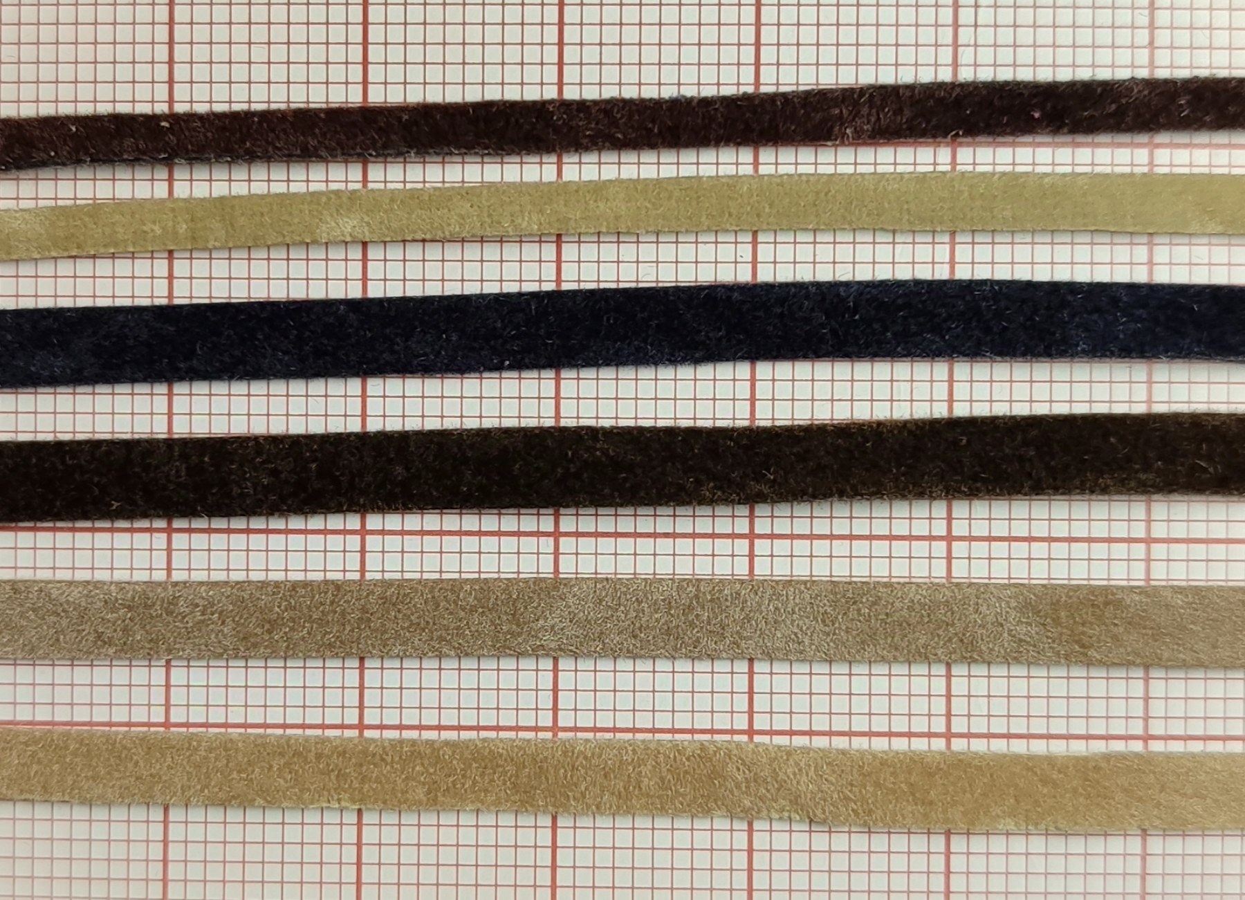 Тесьма нубук 4мм, цвета в ассортименте, м. Тесьма Нубук