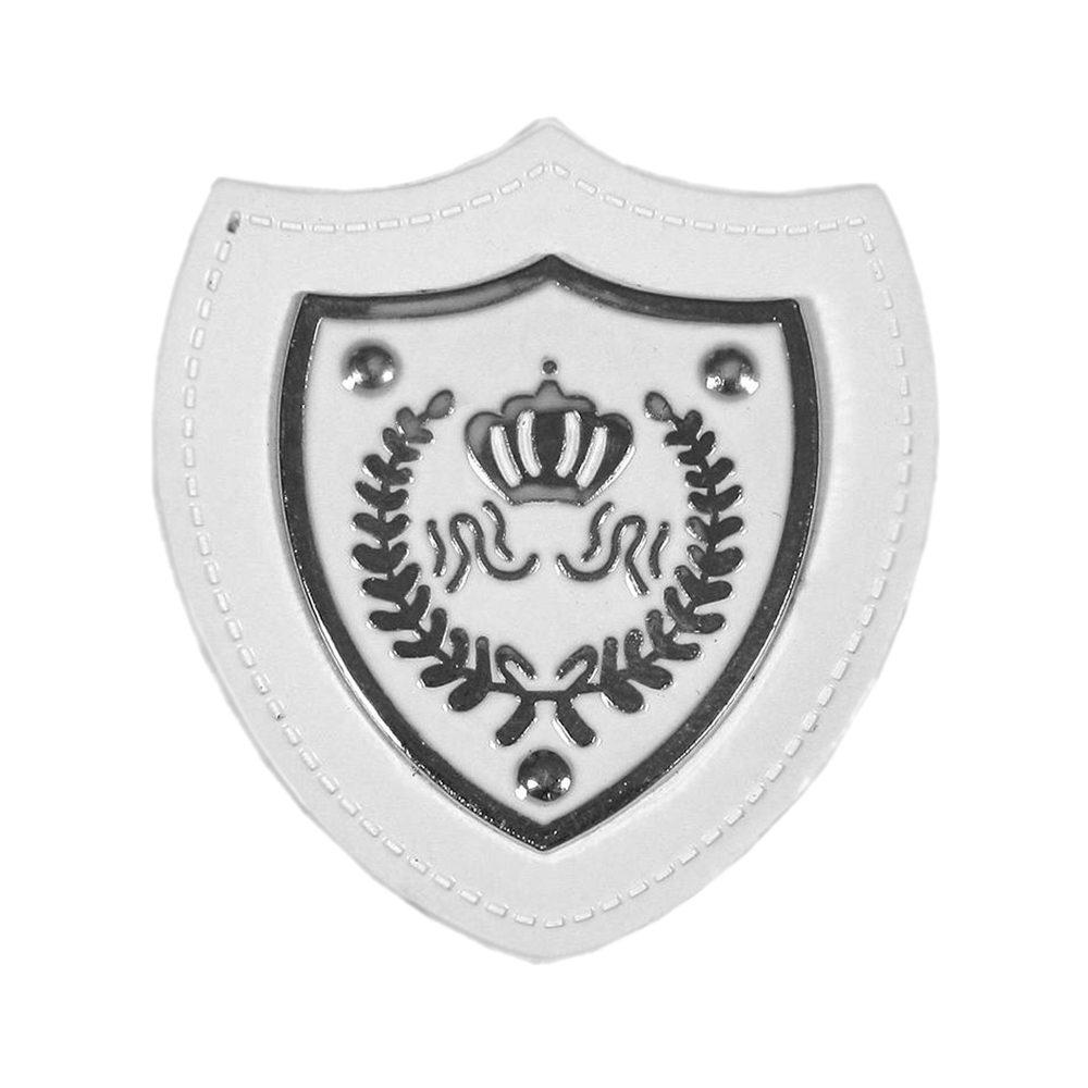 Лейба п/у Корона и венок 40*44мм белая . Лейба Кожзам