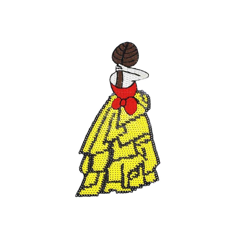 Аппликация клеевая, пайетки, Принцесса, 10*5см, желтый, красный, коричневый, шт. Аппликации клеевые Пайетки