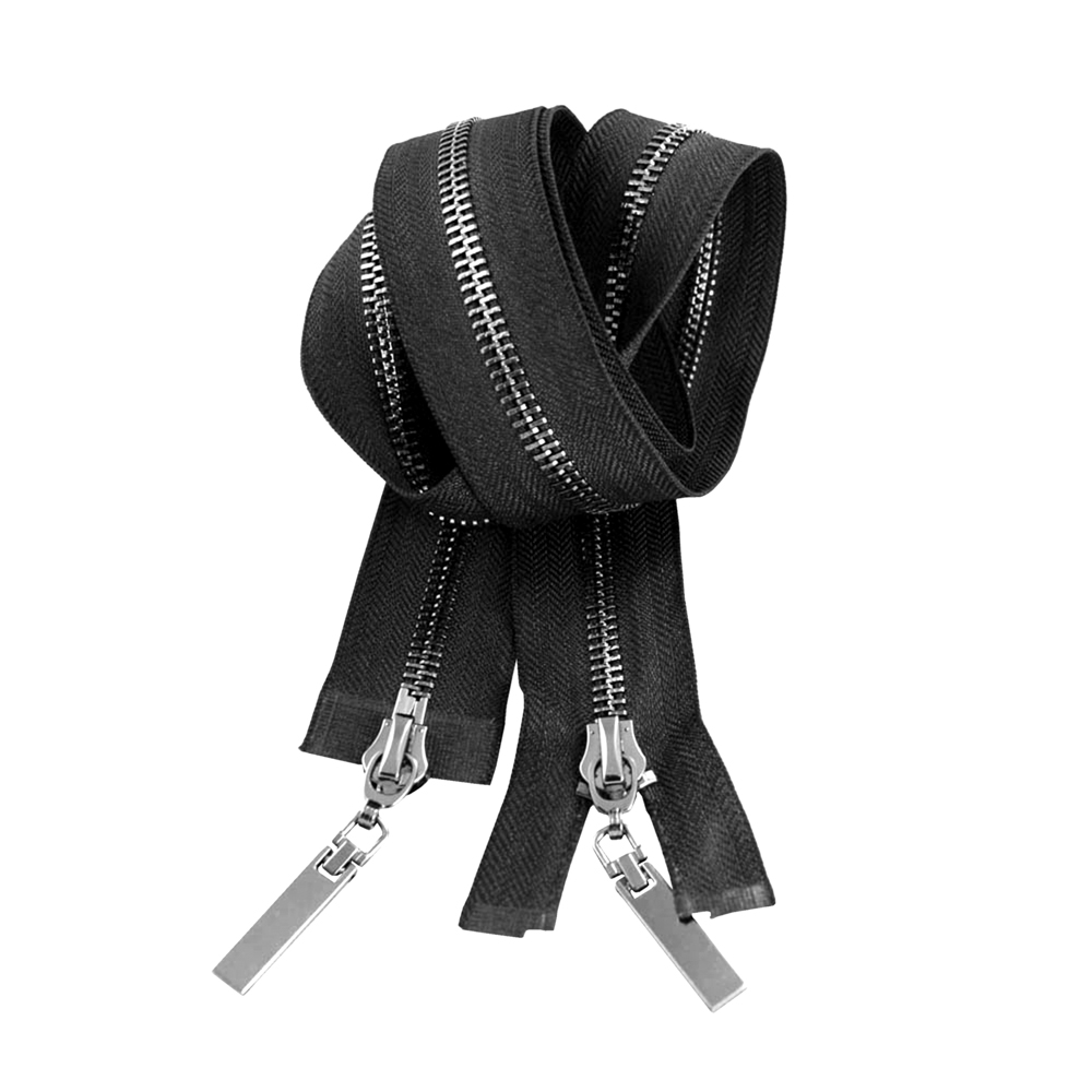 Змейка металлическая  №5 100см O/Е BN, черная ткань, двусторонняя, шт. Змейка Металл