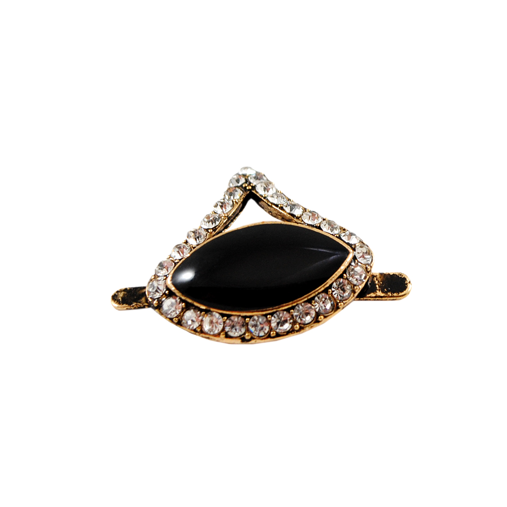 Краб камни в металле Зернышко, 2*2см, antique gold, белый, черный, шт. Крабы Металл Геометрия Декор