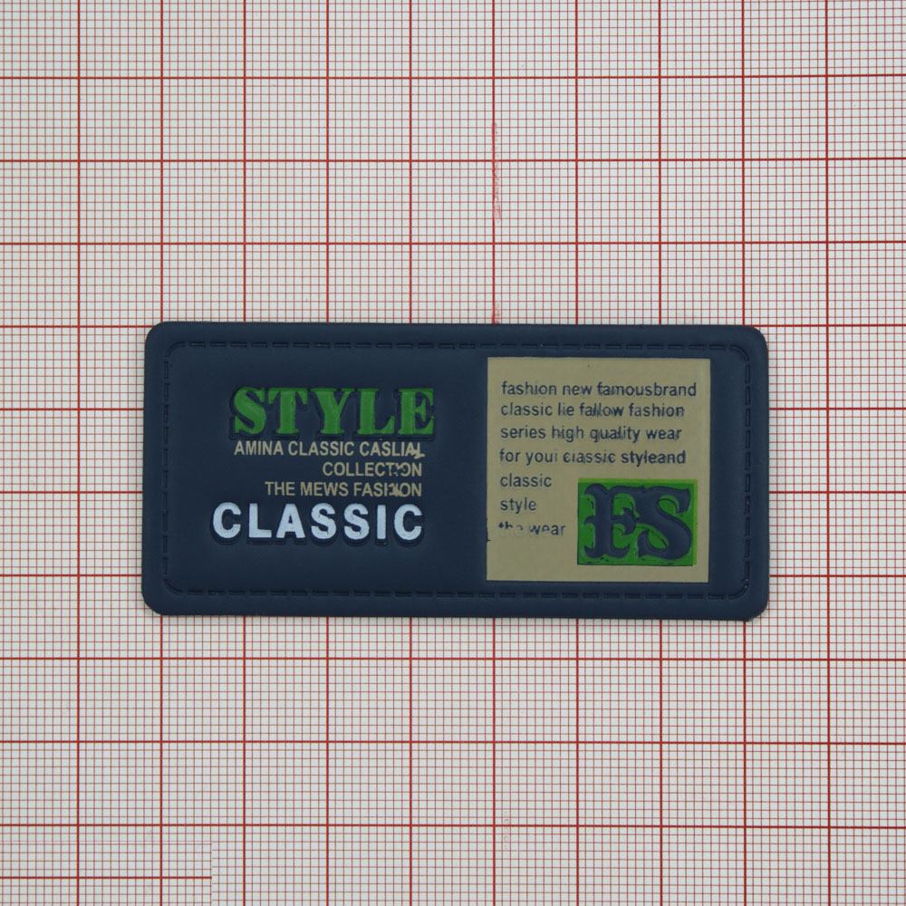 Лейба п/у Style-FS 35*75мм, синяя, шт. Лейба Кожзам