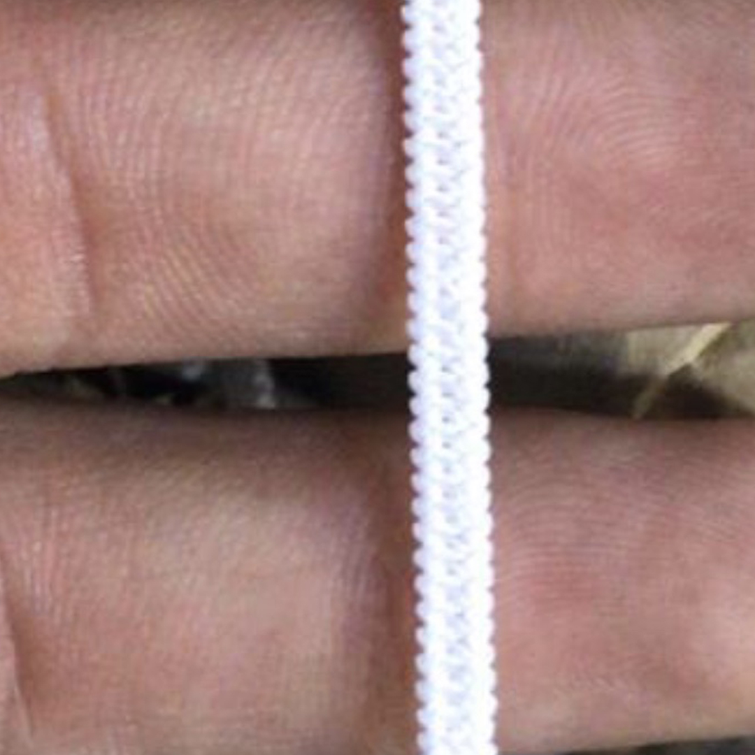 Резинка вязаная 3мм белая /Турция/, 100м. Резинка