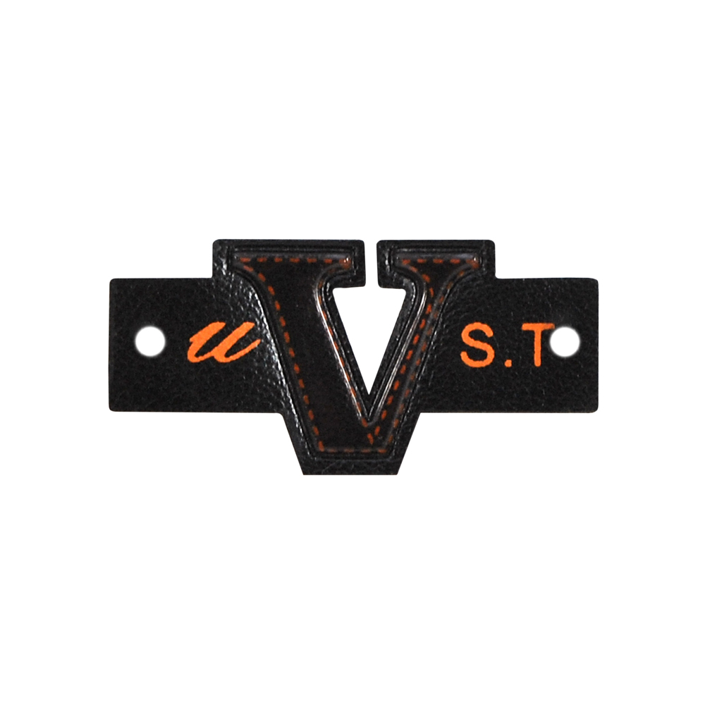 Лейба кожзам V (черная) u.s.t., 3.5*2см, черный, оранжевый, шт. Лейба Кожзам