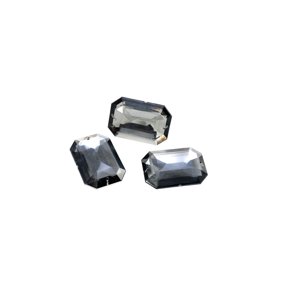 Стразы стеклянные пришивные многранник (28*40мм) серый, 1тыс.шт. Стразы пришивные