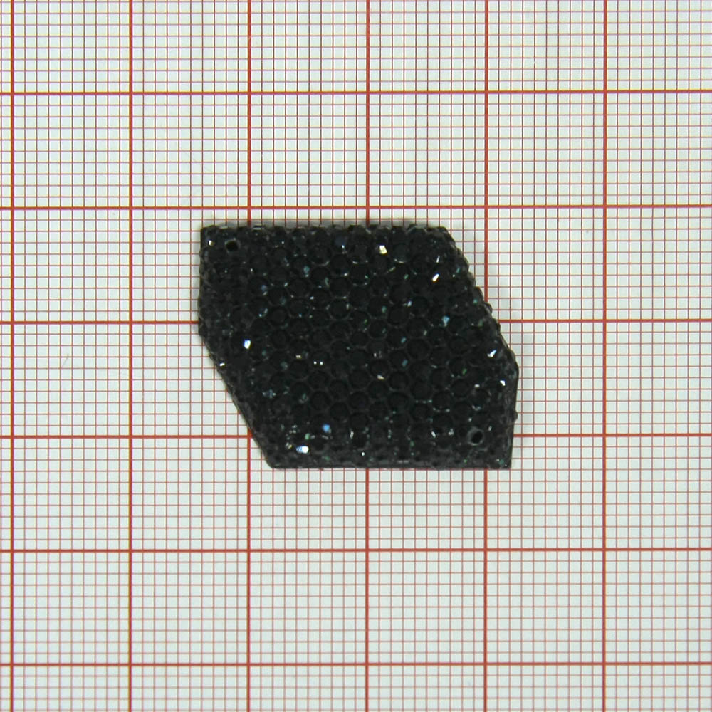 Стразы пришивн. зернист. многогран. 30*25мм черный, 1тыс.шт. Стразы приш. зернистые