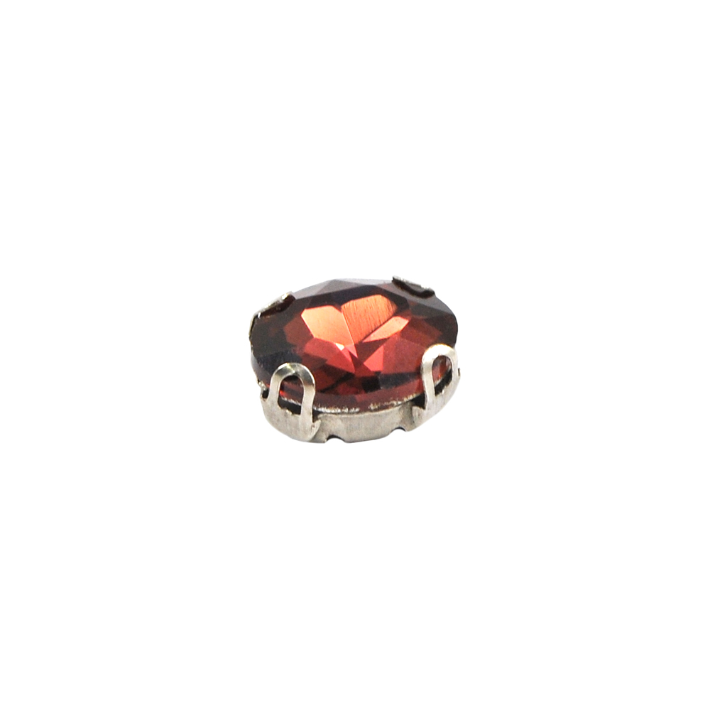 Стразы пришивные в металле, овал, 8*10мм, light amethyst,, шт. Стразы пришивные в металле