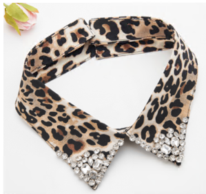 Воротник со стразами, леопардовый, шт. Воротники