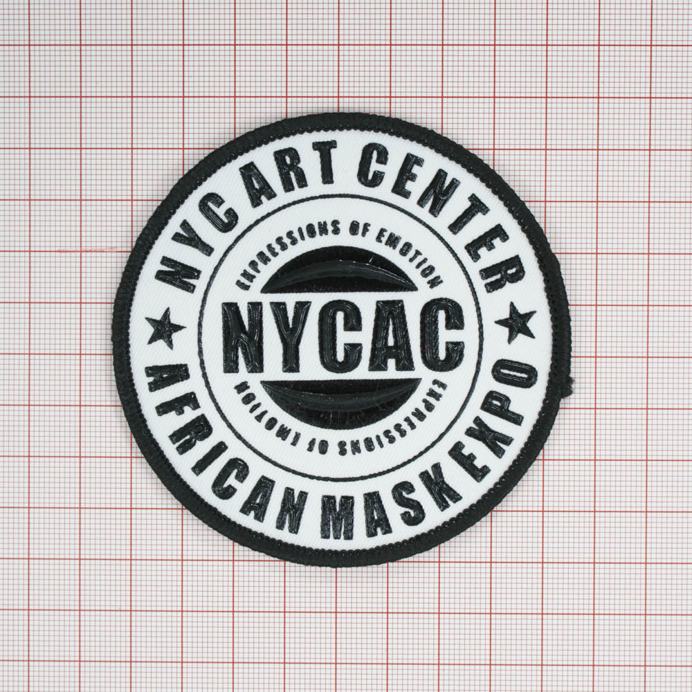 Нашивка тканевая NYCAC, Ø 9см, черно-белая, шт. Нашивка Резиновый Конгрев