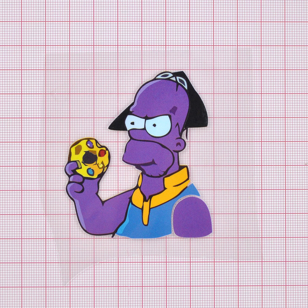 Термоаппликация HOMER 7*6,1см, серень, синий, желтый, шт.. Термопереводки Детские