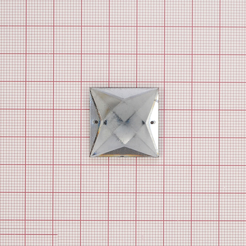 Стразы Д пришивн. квадрат 25*25мм серый 6, 1тыс.шт. Стразы пришивные