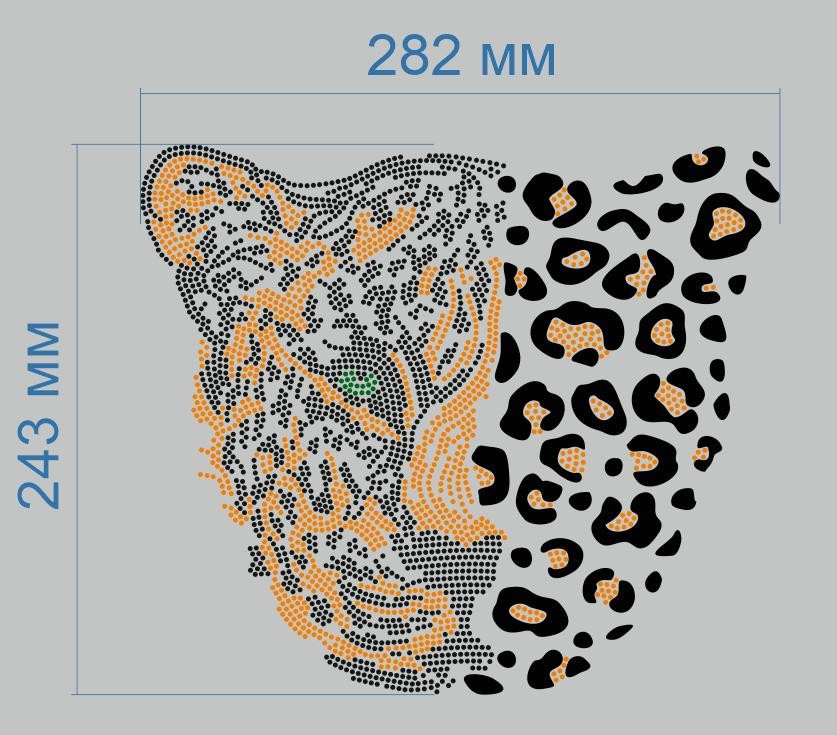 Аппликация композит, Леопард, 28,2*24,3см, лазер, плёнка 62313, SS6 47535,32587, 23383, шт. Аппликация композит